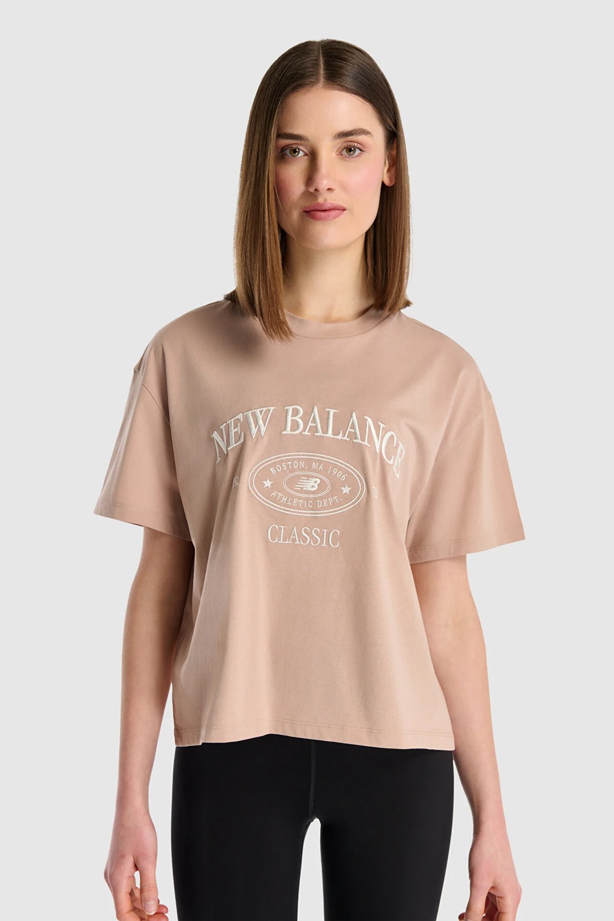 New Balance Kadın Tişört Wnt1508-Inc Kahverengi