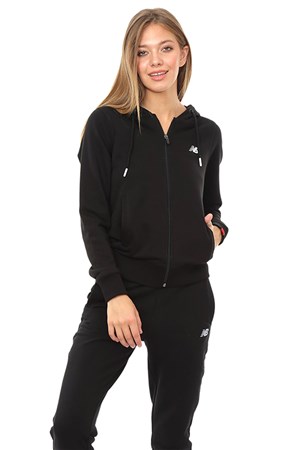 New Balance Womens Zip Thru Hoodie Kadın Sweatshirt WPJ032-BK